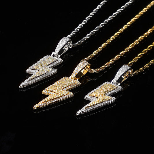 Full zircon personality hip-hop hipster necklace