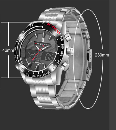 Sports watch alloy watch steel belt