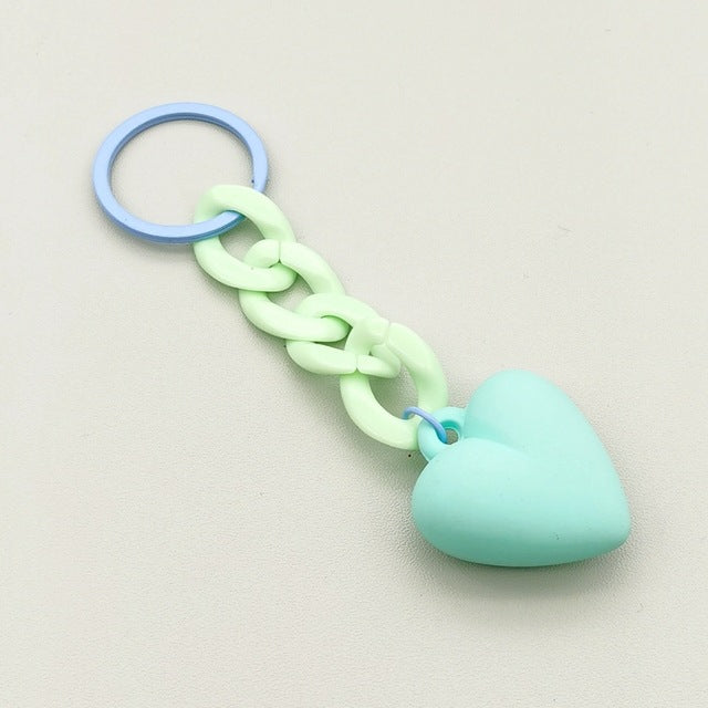 Heart-shaped Keychain Acrylic Chain Ring Accessories Graduation Gift