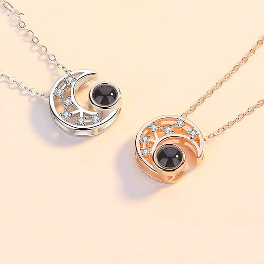 Star Moon Projection Customized Photo Necklace