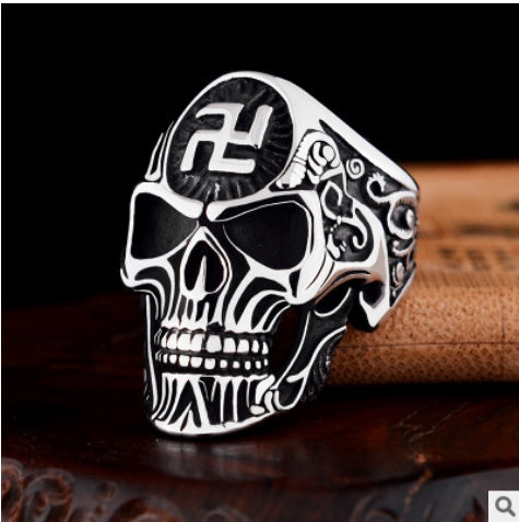 Vintage Cross Sugar Skull Ring