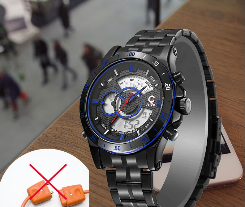 Dual Display LCD Quartz Watch