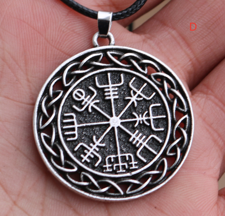 Nordic Symbol Viking Rune Ring Amulet Pendant necklace