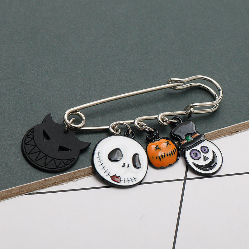 Brooch Dripping Pumpkin Cat Ghost Skull Pin