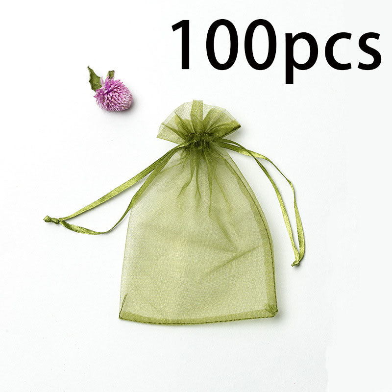 Candy Packaging Bag Drawstring Bag Jewelry Camphor Wood Bead Mesh Bag