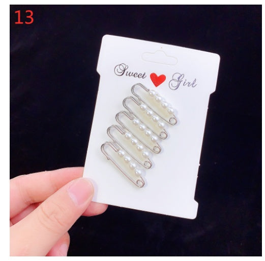 Brooch Pin Overalls Waist Opening Pearl Pin Buckle Clothes Fixed