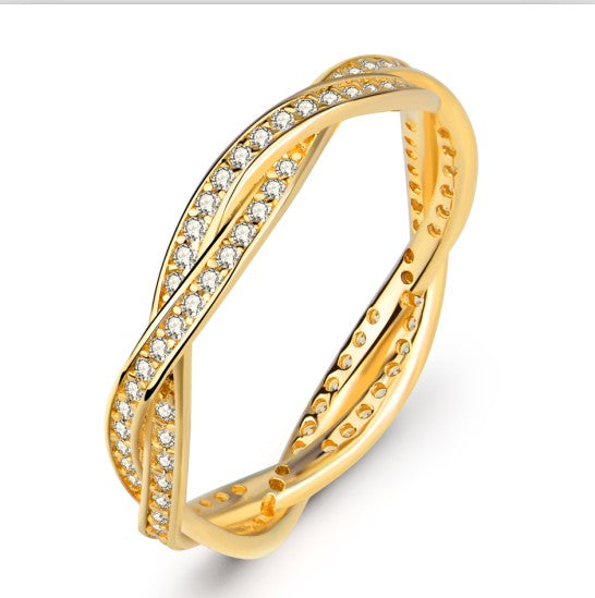 Women's Winding Micro-set Gold Ring