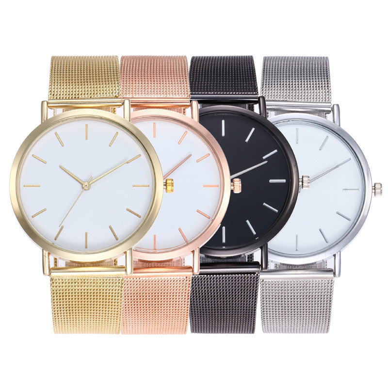 Simple alloy mesh belt watch