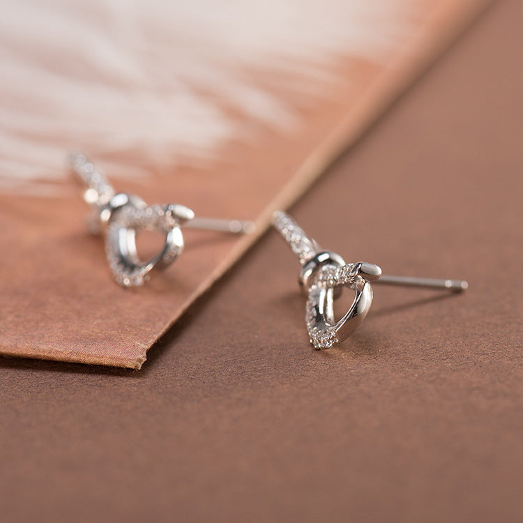 Diamond bow earrings