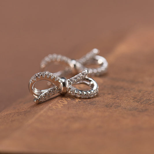 Diamond bow earrings