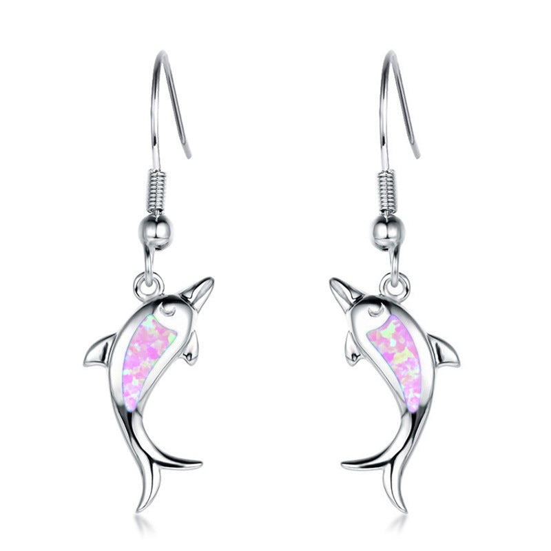 Opal Women's Delicate Dolphin Earrings