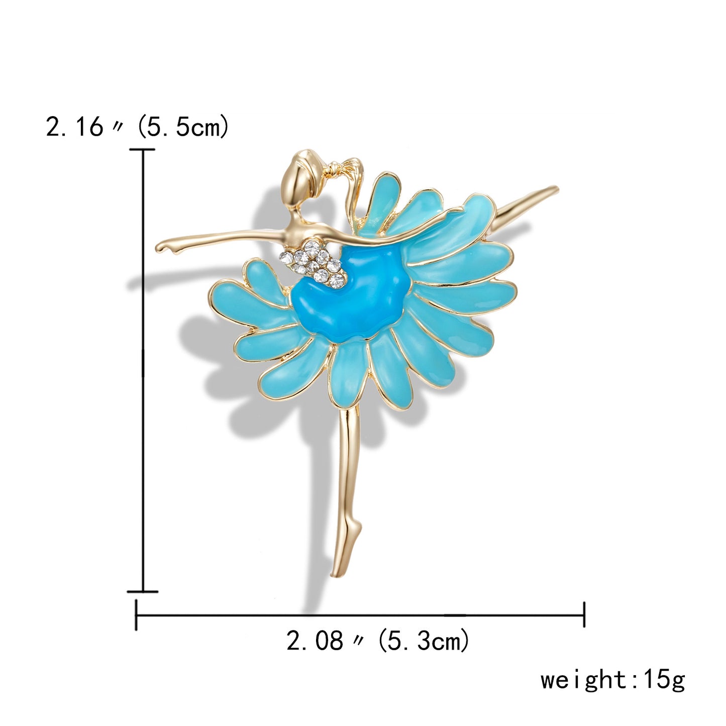 Rhinestone Pearl Dress Dancing Girl Brooches Women Dancer Sports Brooch Pins Gifts