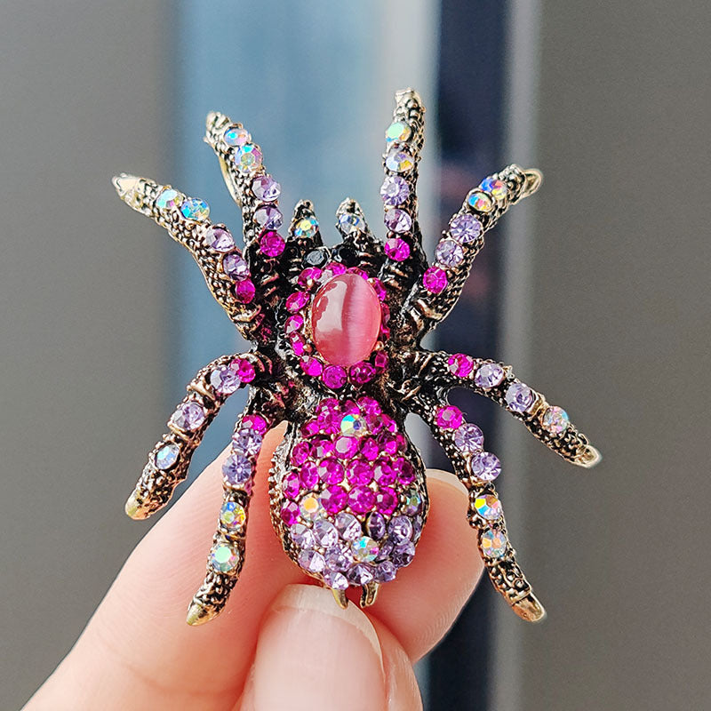 Retro Exaggerated Insect New Opal Spider Brooch