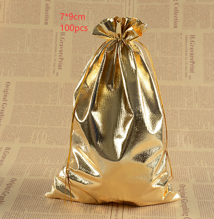 Hot stamping drawstring jewelry packaging bag