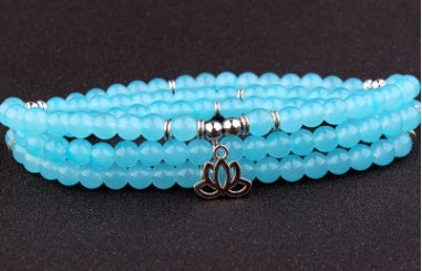 Natural Stone Bead Mala Bracelet