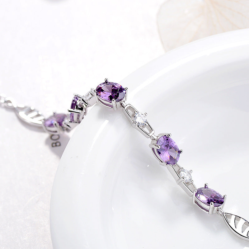 S925 sterling silver dreamy purple star bracelet