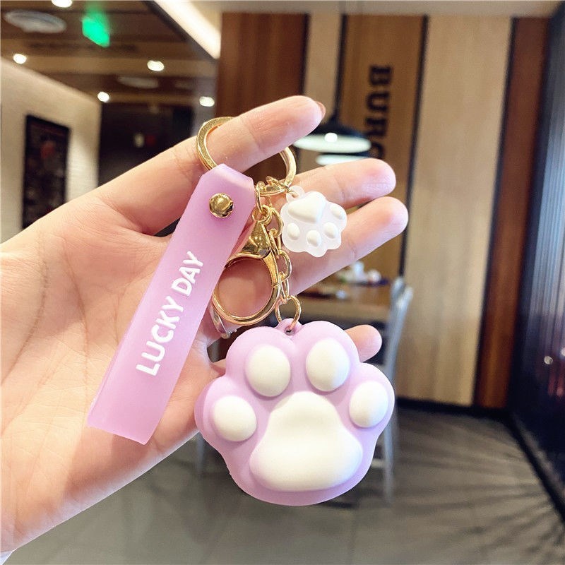 Women's Fashion Creative Cat Paw Keychain