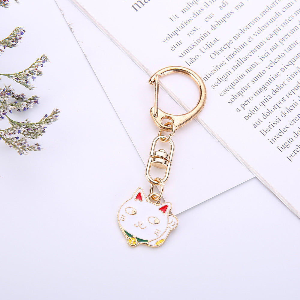 Cartoon Animal Beckoning Cat Cute Dog Keychain