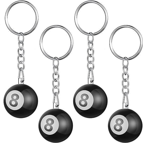 Pure Black No. 8 Billiards Keychain