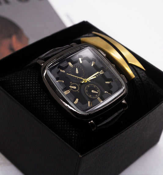 Men Wrist Watch Set Business Fashion Two-piece Box