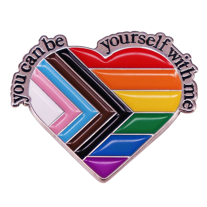 Beside Me, You Can Be Your Own Brooch Backpack Clothes Hat Pin Gay Cross Gender Badge