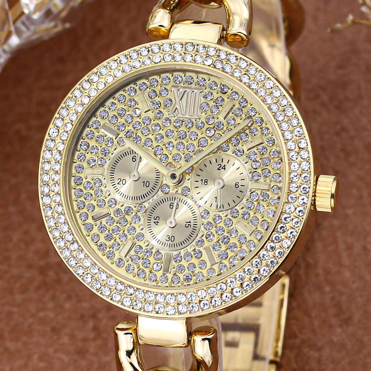 Trendy Diamond Hip Hop Cuban Chain Quartz Watch