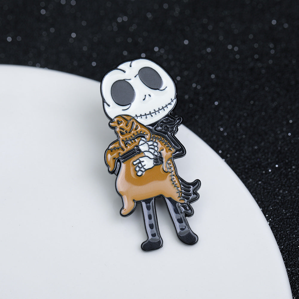 The Nightmare Before Christmas Skull Brooch Halloween