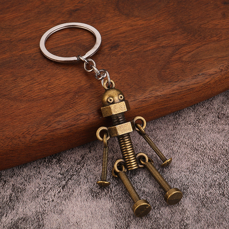 Robot Retro Handmade Diy Key Ring Pendant