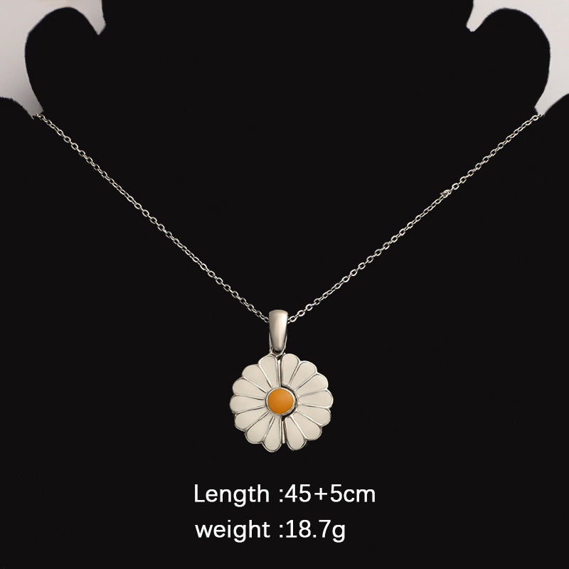 Mirror Stainless Steel Sunflower Jewelry Accessories With Laser Engraving Pendant