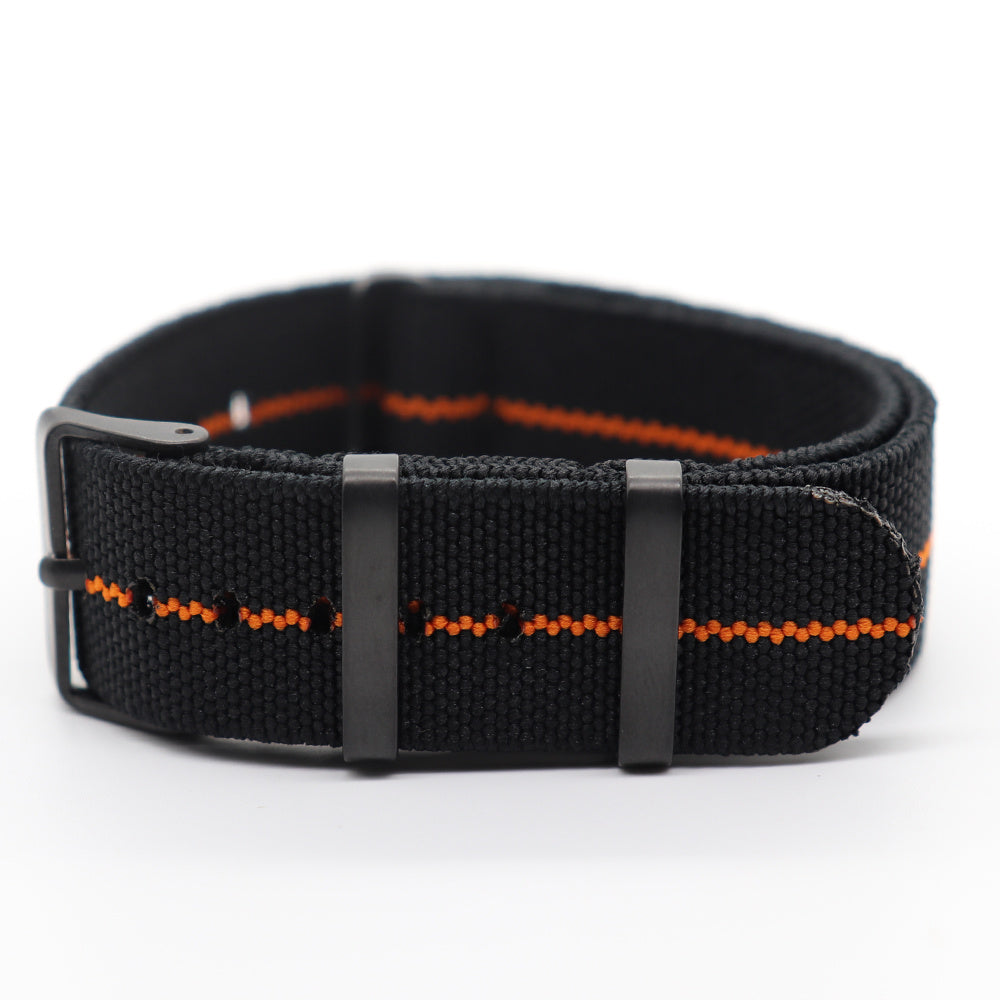 Black Canvas Nylon Strap With Elastic Strap