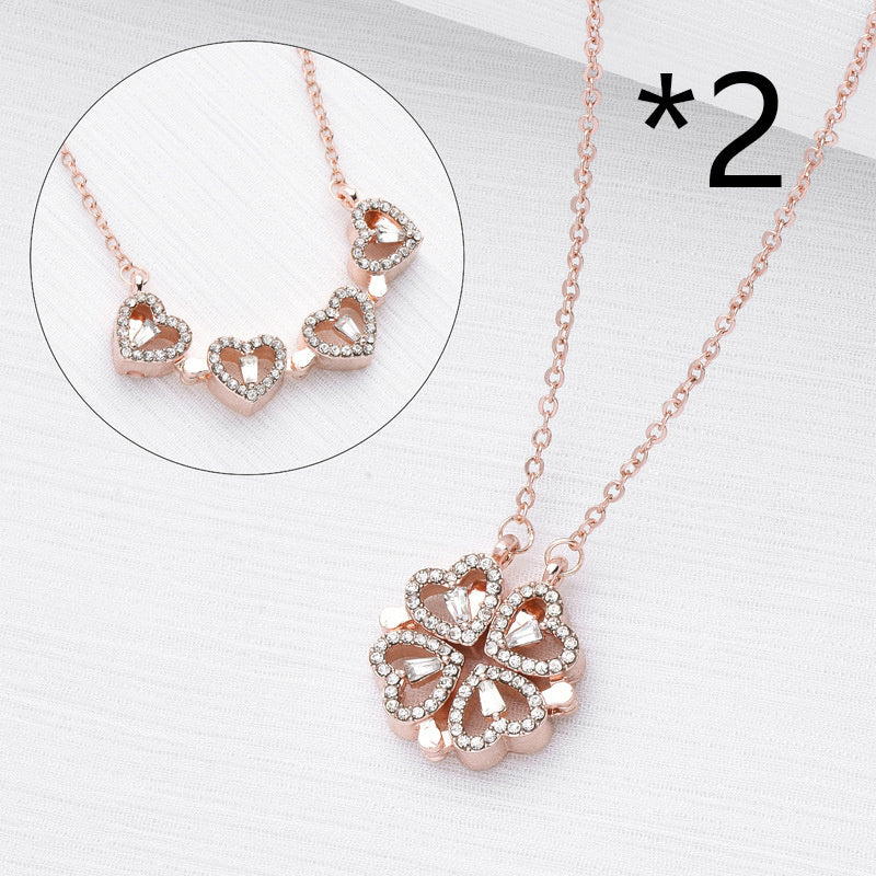 Love Folding Creative Micro-encrusted Diamond Fashion Necklace