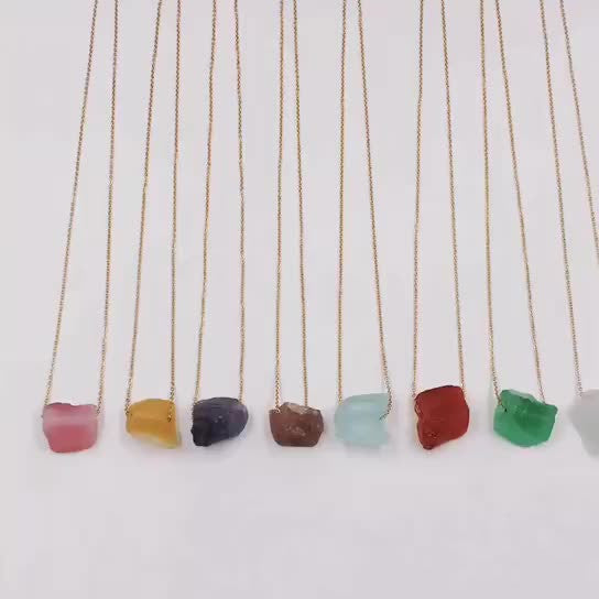 Natural Crystal Stone Pendant Necklace Irregular