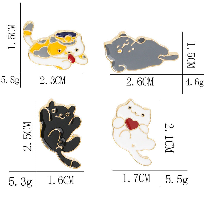 Brooch Cartoon Cute Stay Cute Animal Kitty Expression