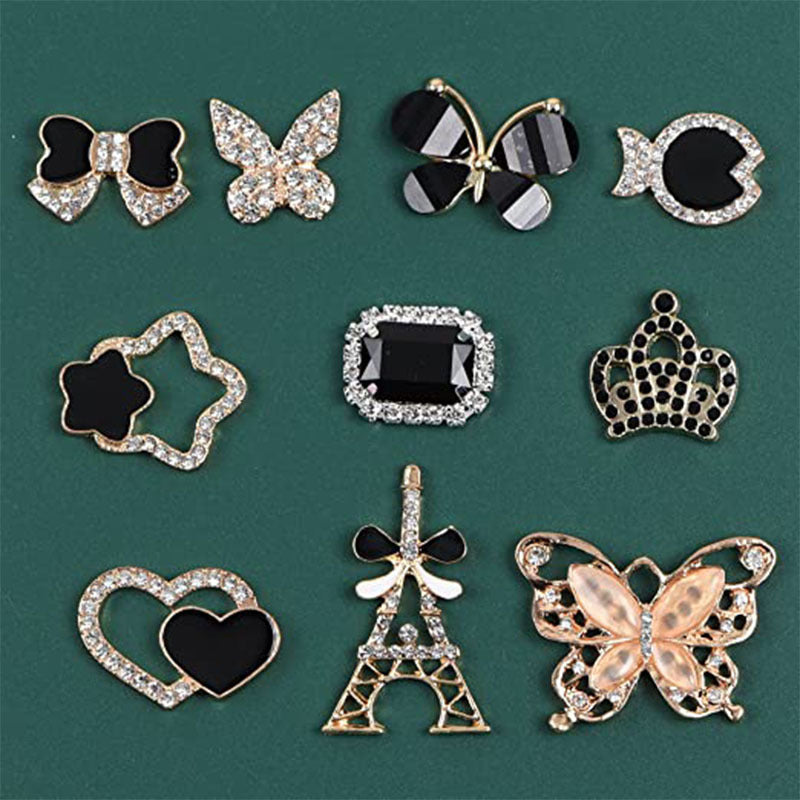 Butterfly Rhinestone Shoe Buckle Hole Shoe Buckle Slippers Sandals Decorative Accessories