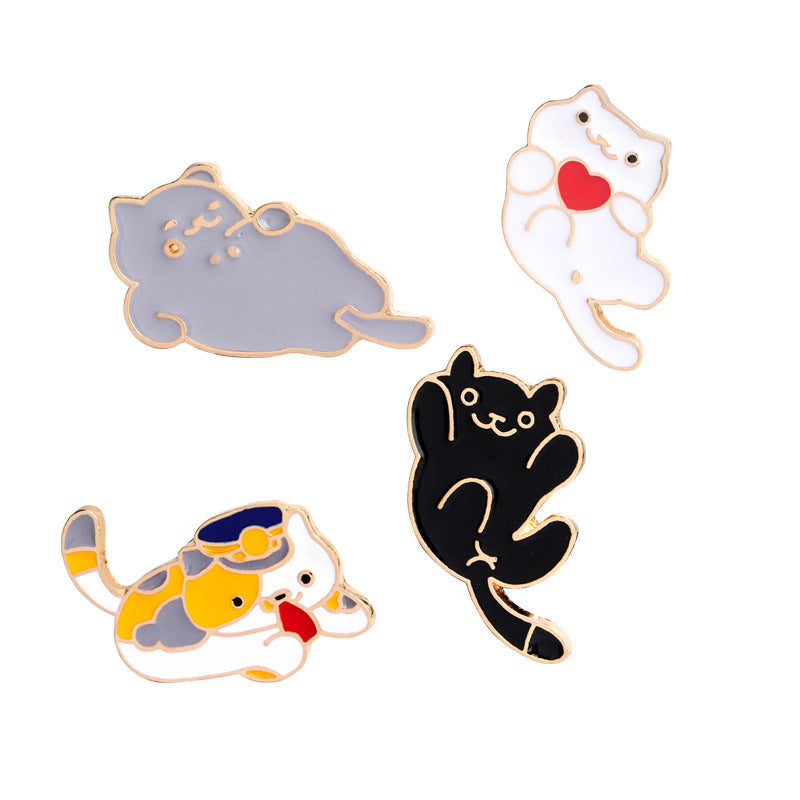 Brooch Cartoon Cute Stay Cute Animal Kitty Expression