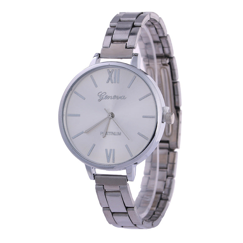 Geneva Alloy Watch Large Dial Slim Band  Watch Quartz