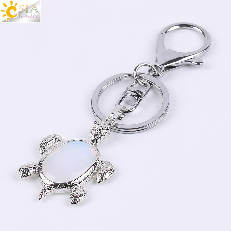 Natural Stone Crystal Key Chain