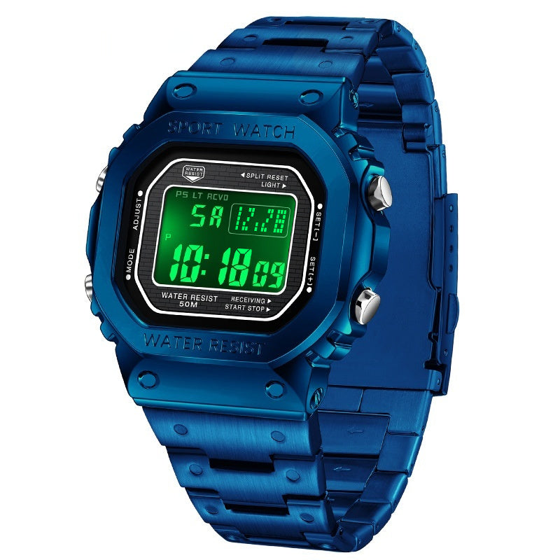 Alarm Clock Multifunctional Sport Watch Square Fashion Hand-lifting Light Waterproof