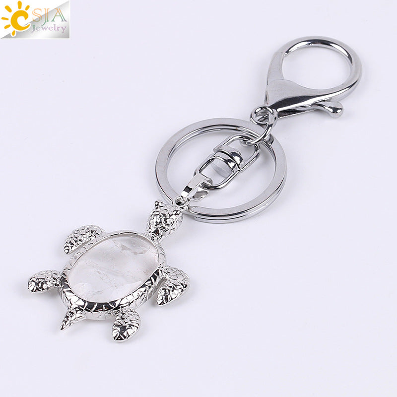 Natural Stone Crystal Key Chain