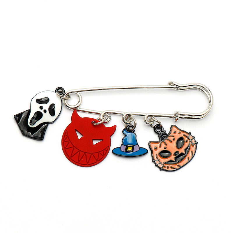 Brooch Dripping Pumpkin Cat Ghost Skull Pin