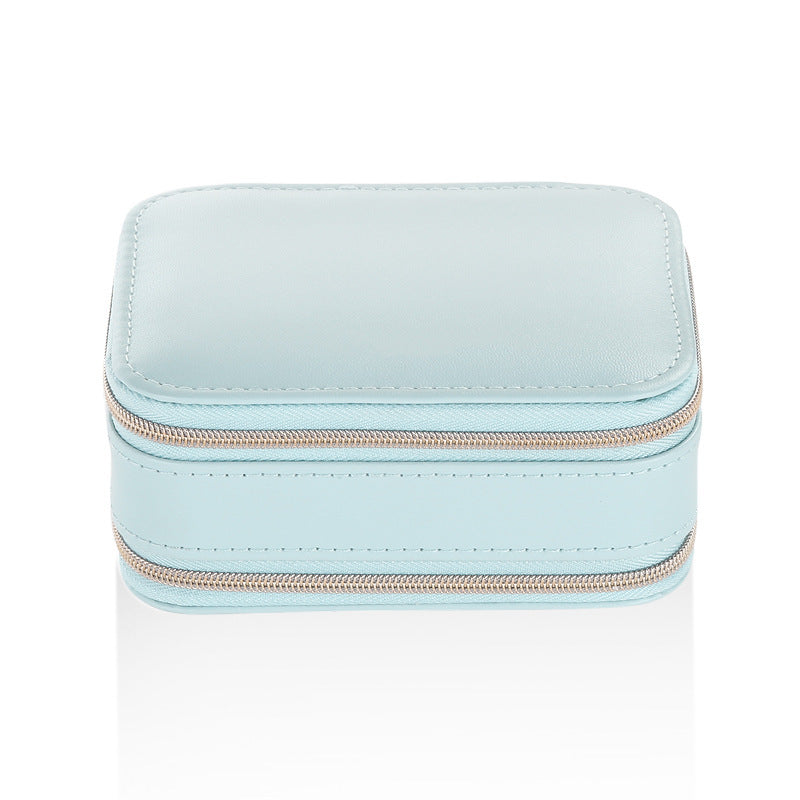 Simple Zipper Leather Jewelry Box