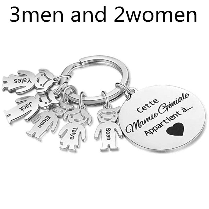 Stainless Steel Boy and Girl Keychain