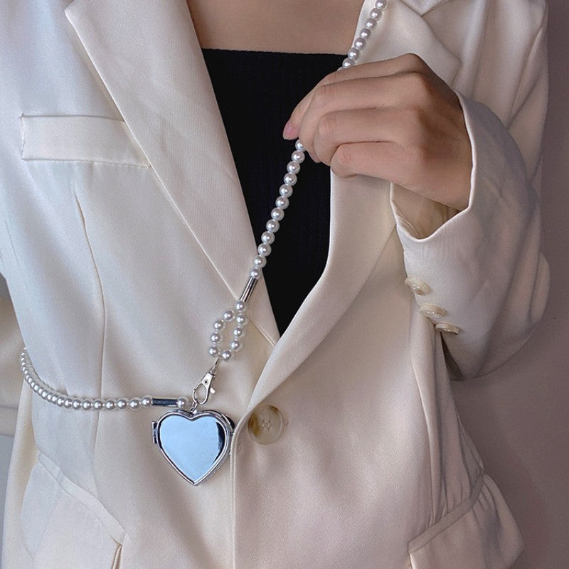 Ins Style Pearl Waist Chain Crossbody Strap Women's All-match Fashion Heart-shaped Pendant