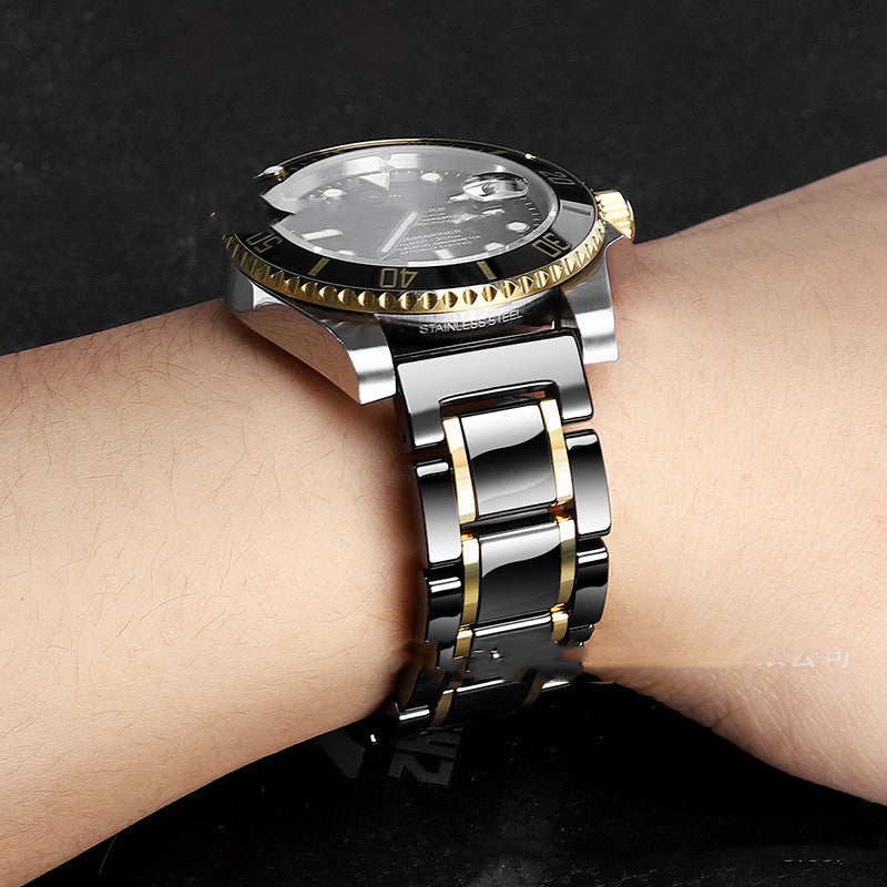 Five-pearl Ceramic Stainless Steel Black Frosted Strap