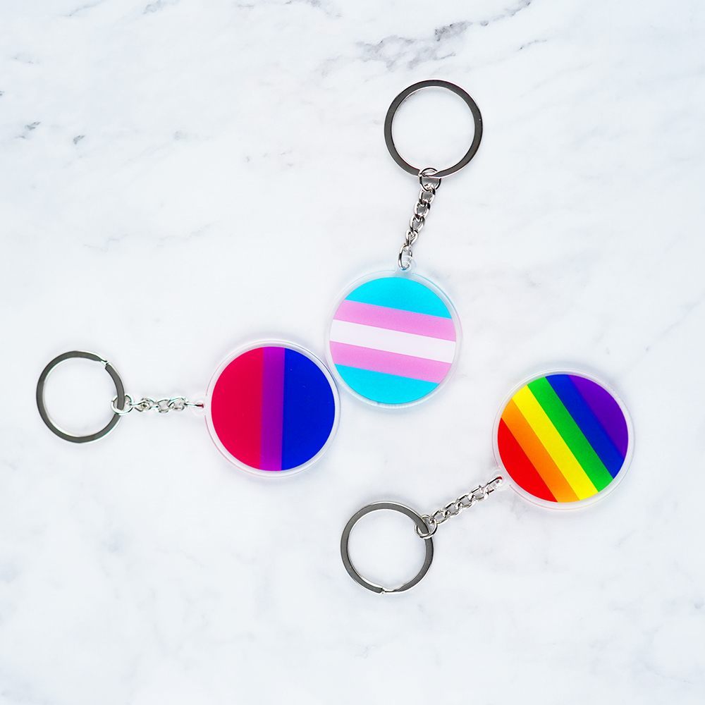 Bisexual Transgender LGBT Flag Pendant Key Ring