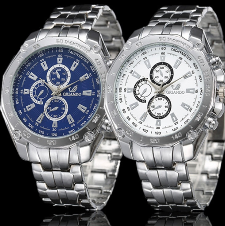 Silver Stainless Steel Men's Wristwatch