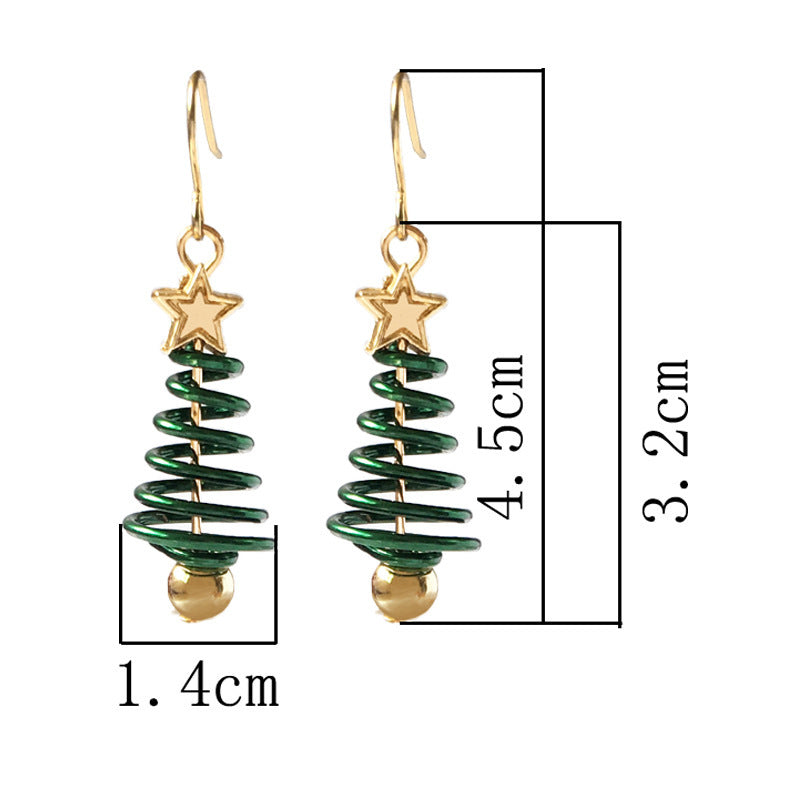 Christmas Tree and Star Dangle Earrings