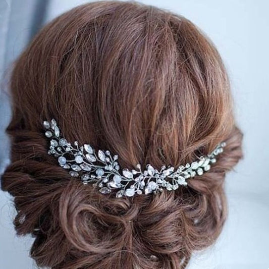 Elegant Crystal Leaf Bridal Headband