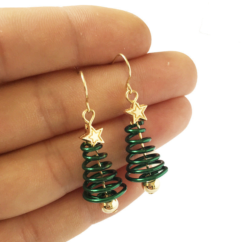 Christmas Tree and Star Dangle Earrings