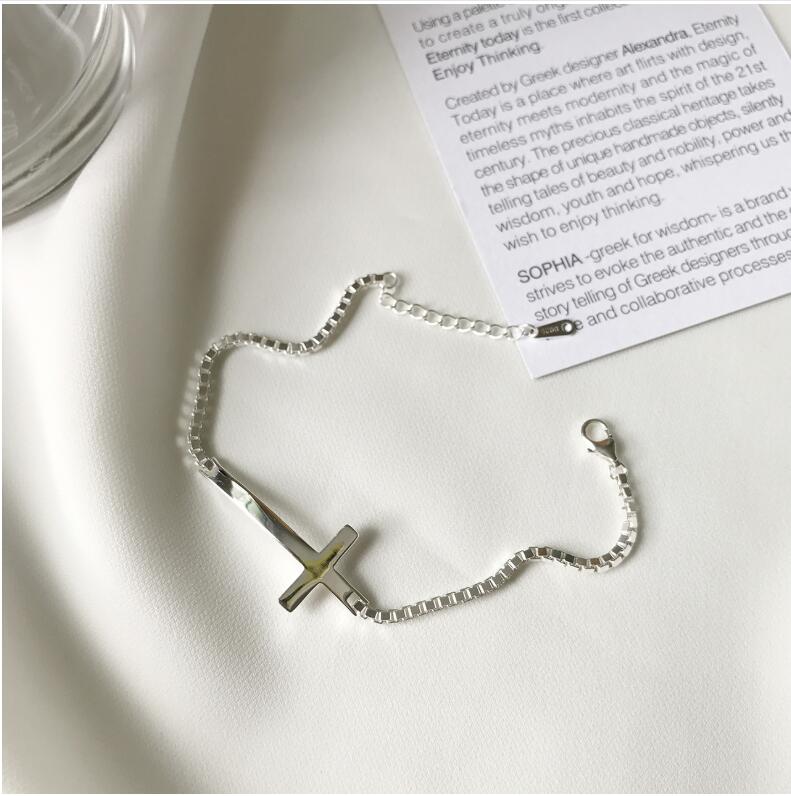 S925 Sterling Silver Cross Bracelet